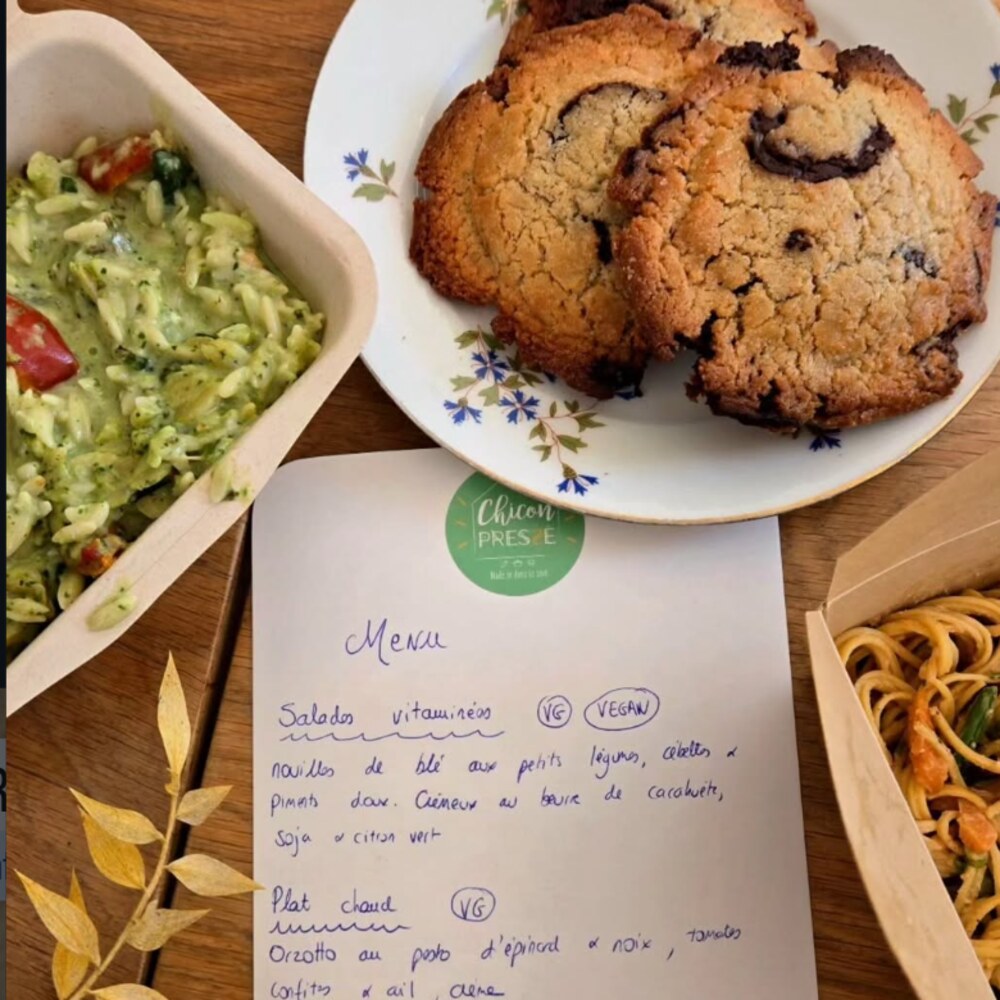 Cookies faits maison et menu traiteur du jour